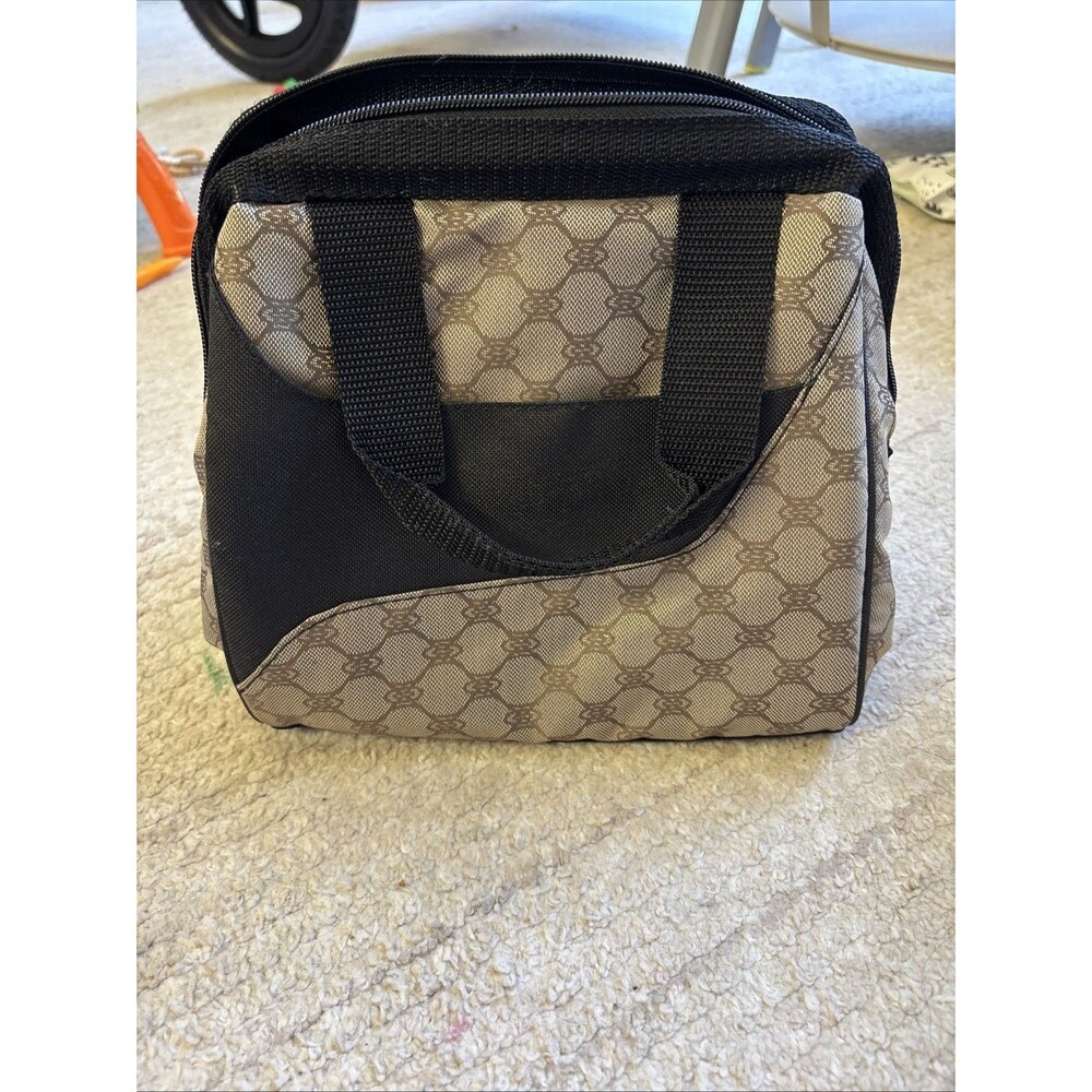 Fit & Fresh Insulated Lunch Tote Double Handle Zip Pocket Brown Black